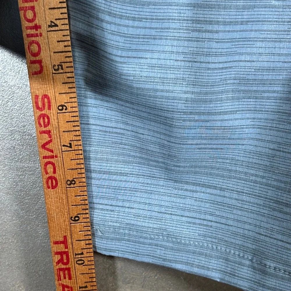 Kenneth Cole New York Mens 36 Blue Grey Striped Stretch Performance Golf Shorts